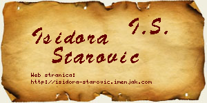 Isidora Starović vizit kartica